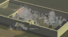 A GMAP base being shelled by artillery.