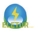 Eletur's logo, utilizing Frutiger Aero aesthetic