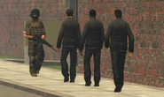 Recruits moving toward the barracks to set their spawns.