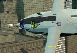 A closer screenshot of Bluemetaknight's VTOL, note that the scanner labels the seat as "NOTSOLID."